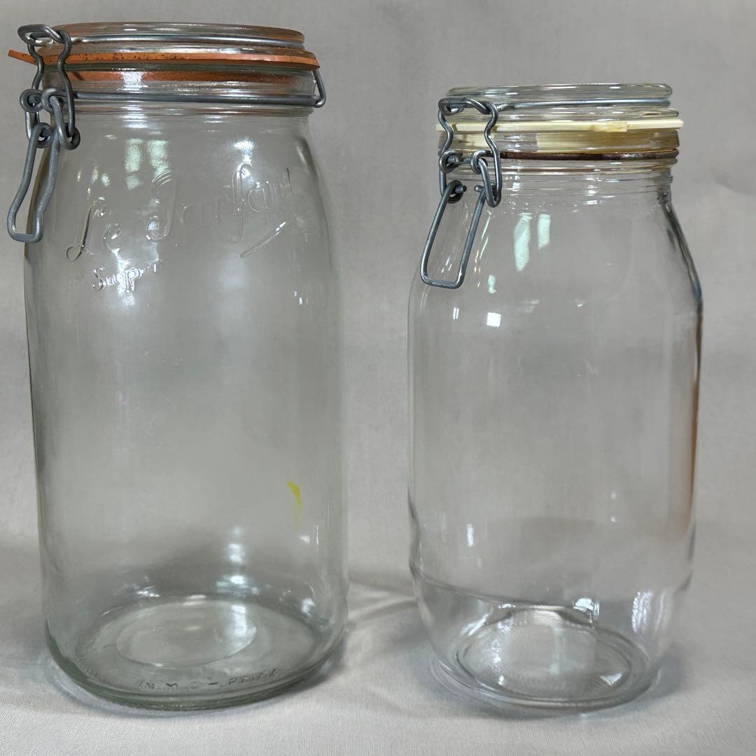 ガラスキャニスター　ガラス製菓子瓶 5点セット◇菓子瓶　レトロ　当時物　古道具