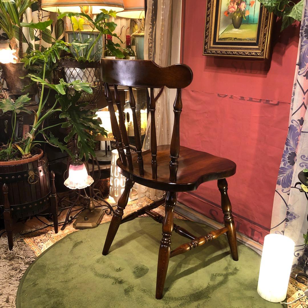 maki 　L３　キツツキマーク ヴィンテージ スピンドルチェア　飛騨産業