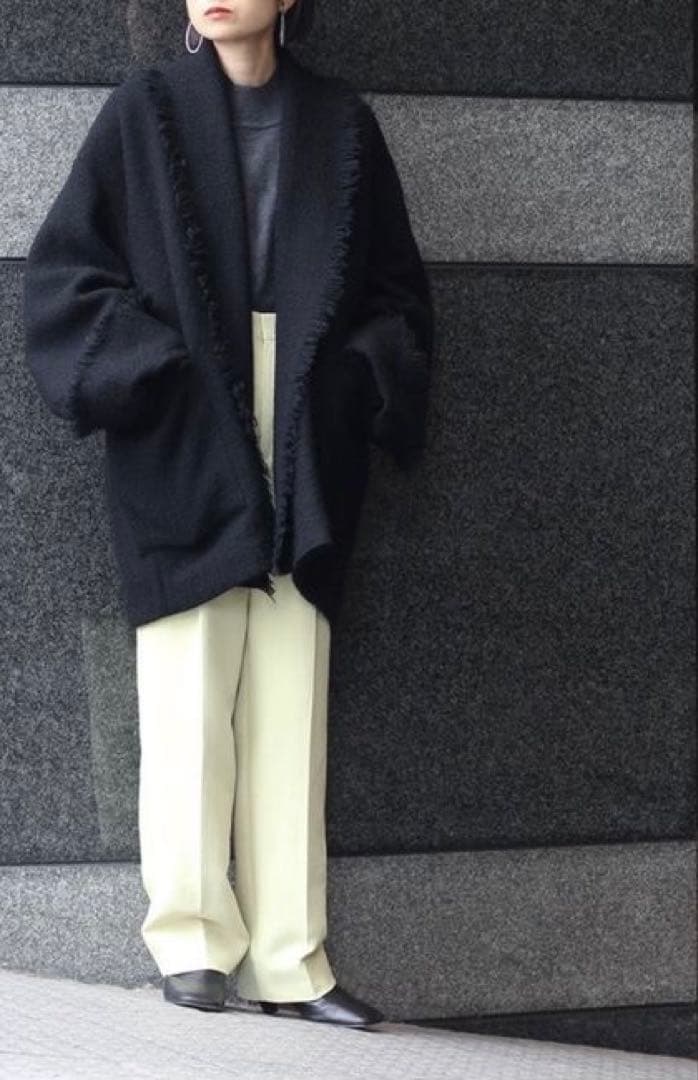 YLÈVEイレーヴ ツイードカラーショールガウンコート