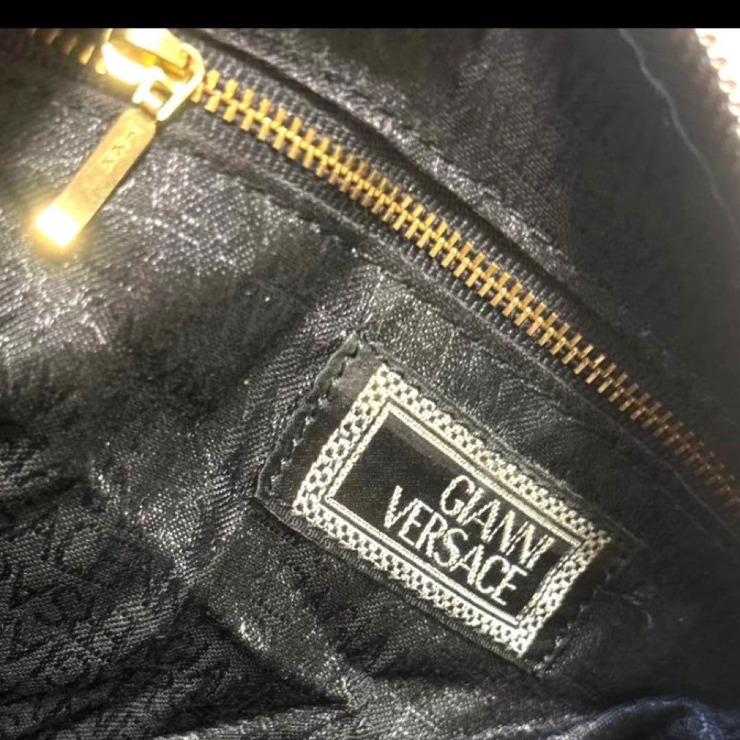 GianniVersace レザー刺繍　ハンドバッグ
