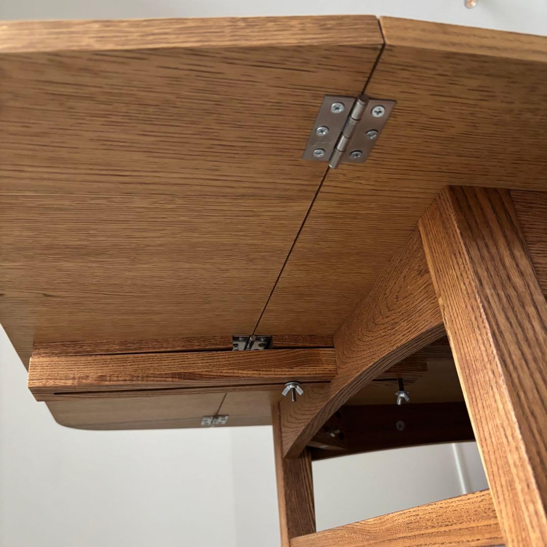 unico  バタフライテーブル 収納棚付き 伸長式（送料込み）