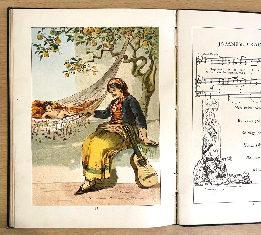 No.238 希少 古書 洋書 絵本 アンティーク 楽譜 子守り歌 童謡 詩集