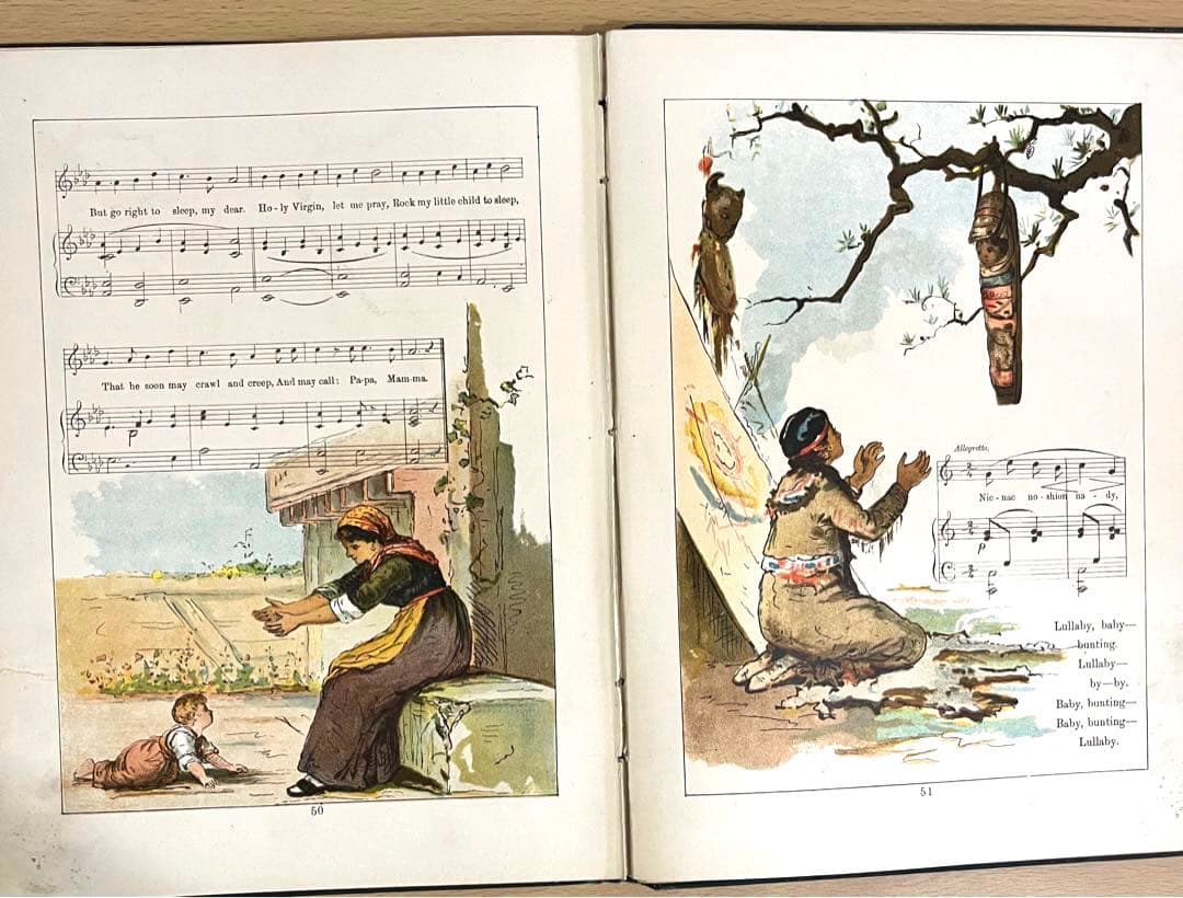 No.238 希少 古書 洋書 絵本 アンティーク 楽譜 子守り歌 童謡 詩集