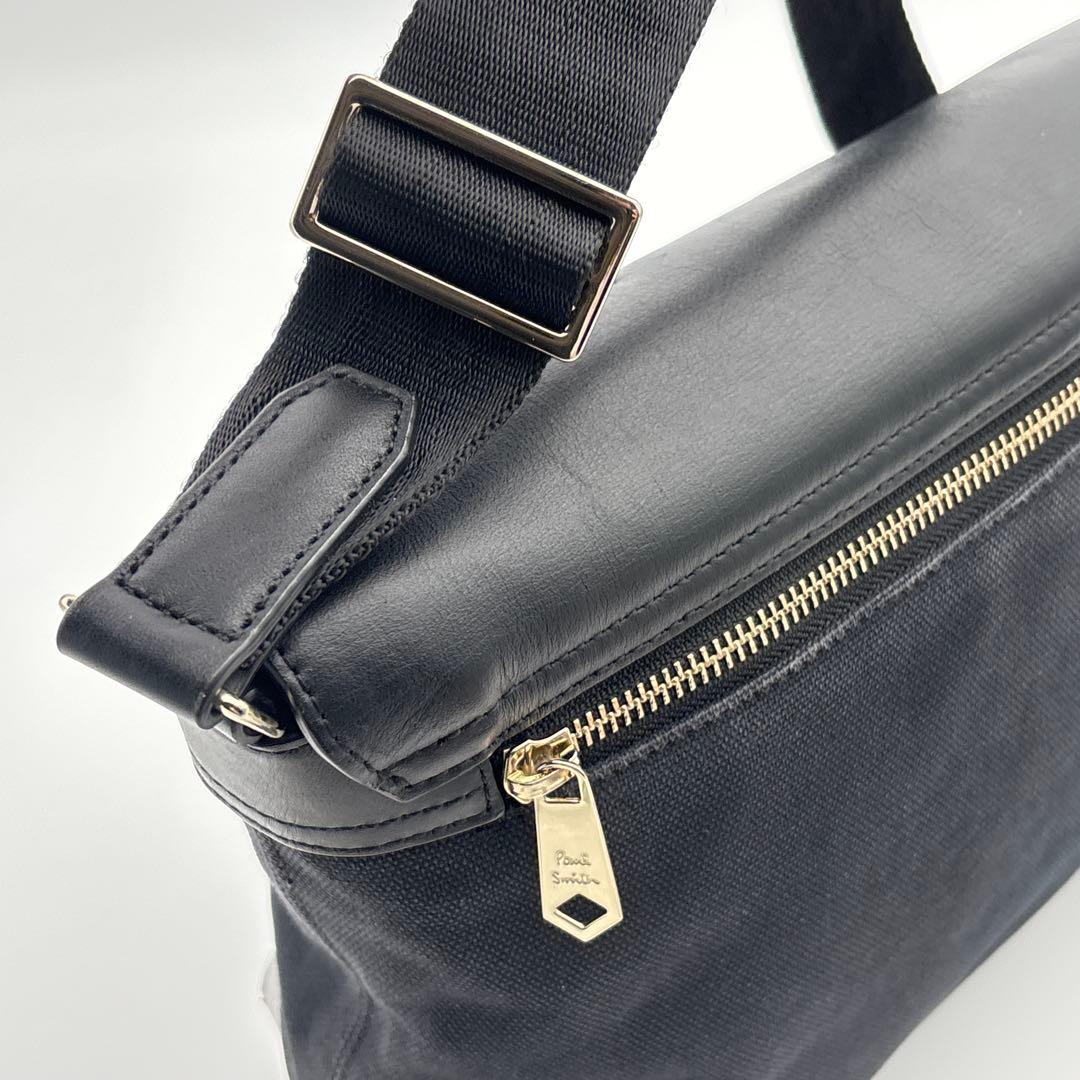 Paul Smith ロゴ 2way ショルダーバッグ 異素材切り替え フラップ