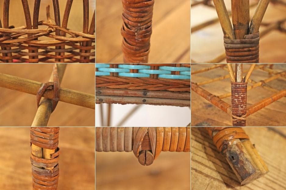 ラタン 籐 脱衣籠 かご ランドリー ラック スタンド 収納 脚付き ナチュラル