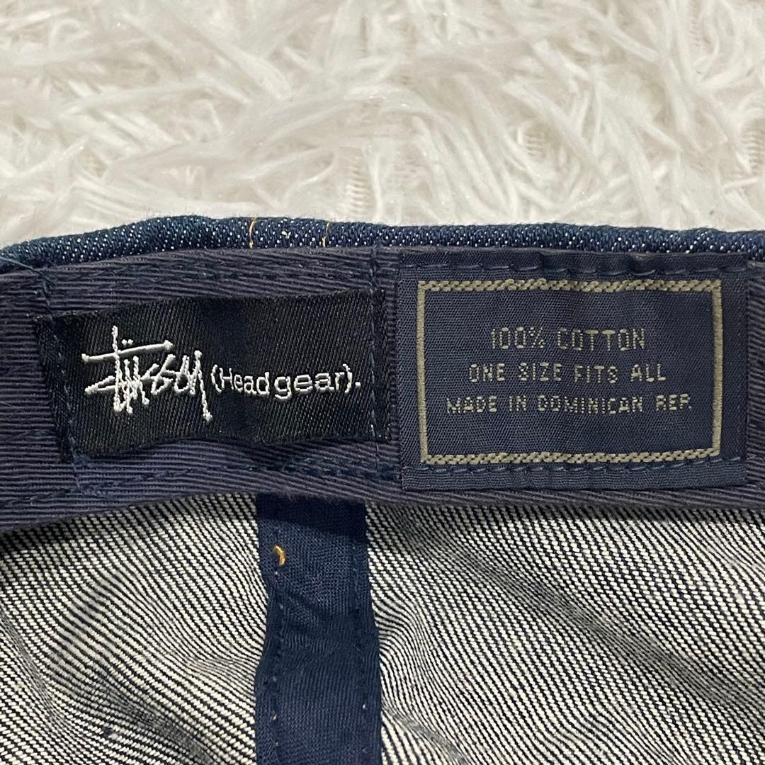 STUSSY 90~00s 6パネル　デニムキャップ　レザーパッチ　オールド