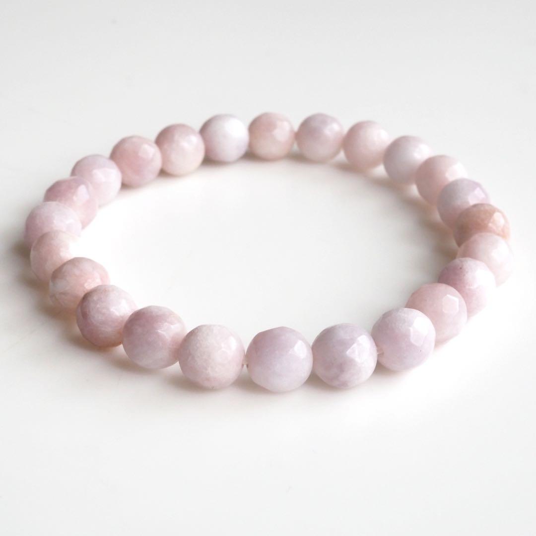 【blue.ks】ルビー翡翠のゴムブレスレット