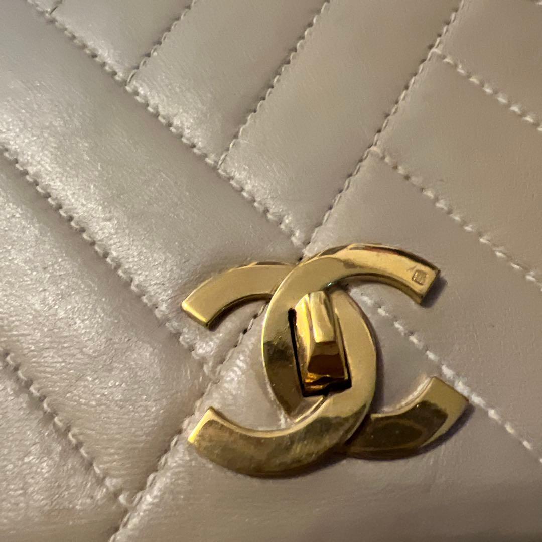 【超希少】CHANELシャネルベージュラムスキンショルダーバッグ ヴィンテージ