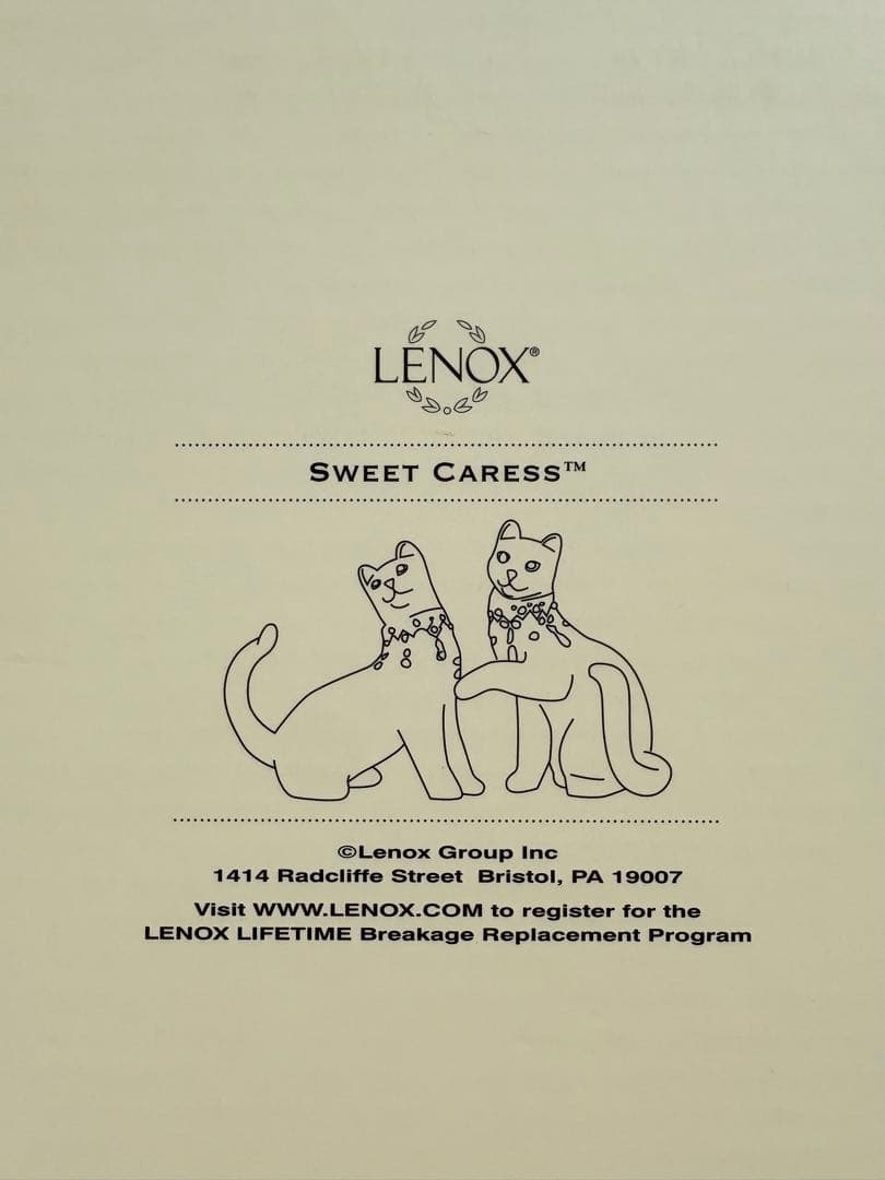LENOX レノックス　猫 フィギュリン Sweet Caress 箱・証明書付
