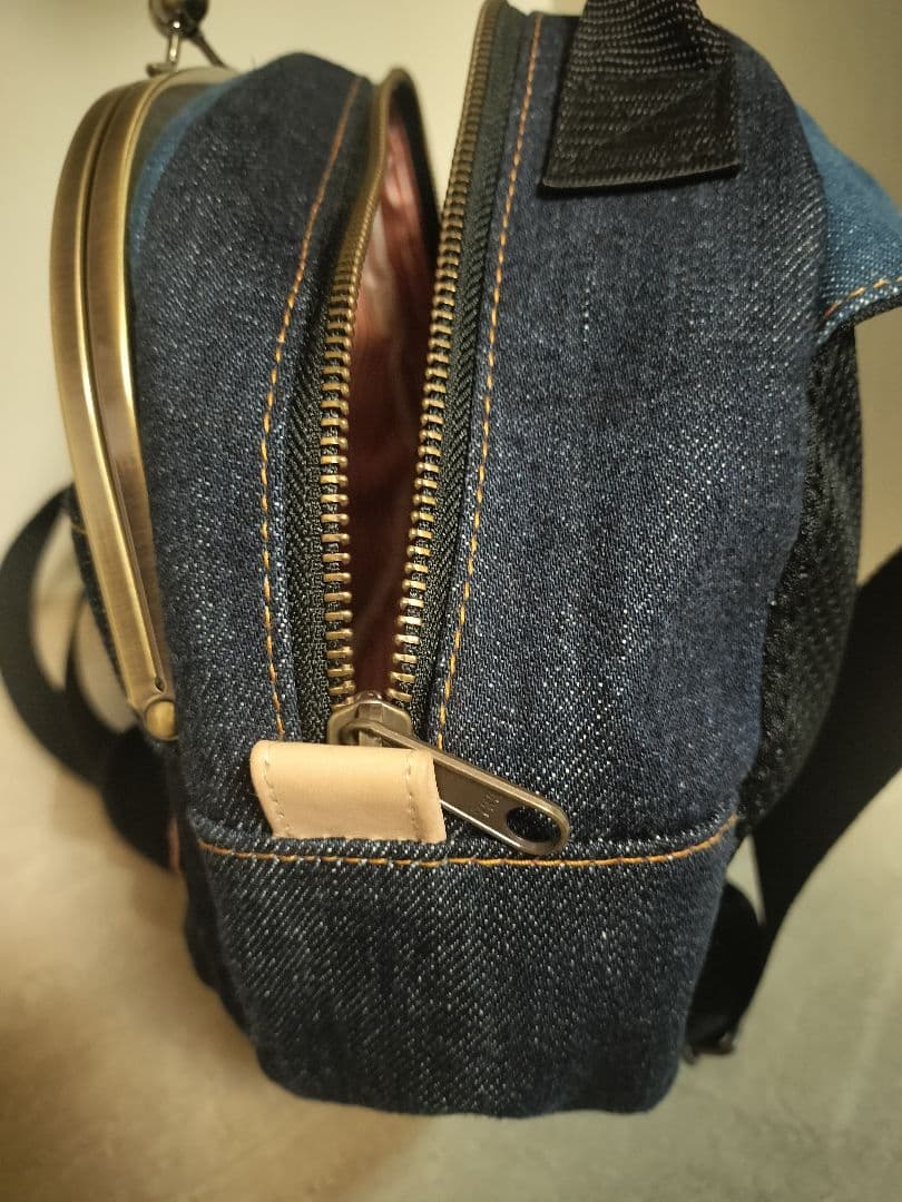 あやの小路 AYANOKOJI がま口ポシェット型ボディバッグ デニム 2way