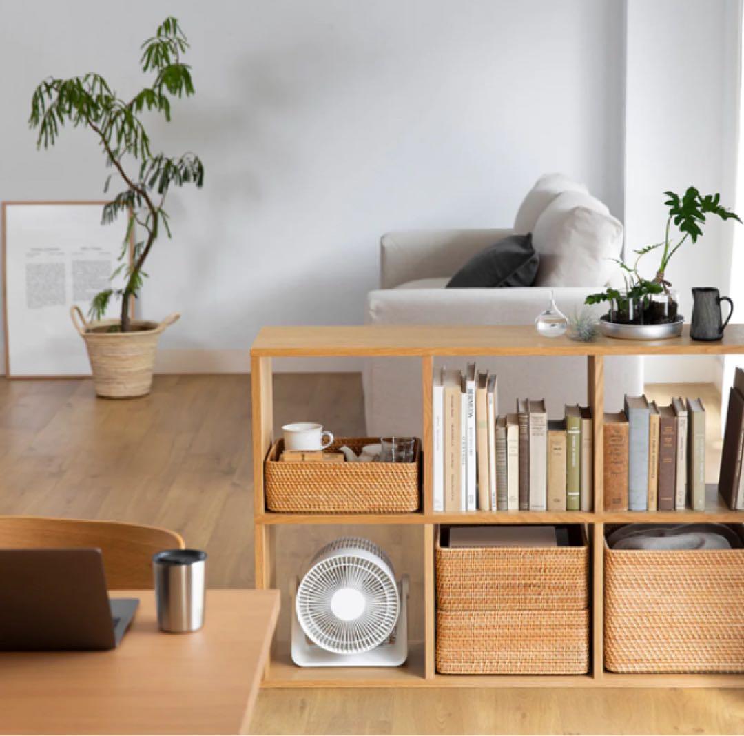 ⭐️超美品⭐️オプション ラタン２個⭐️３段２列⭐️無印良品⭐️スタッキングシェルフ