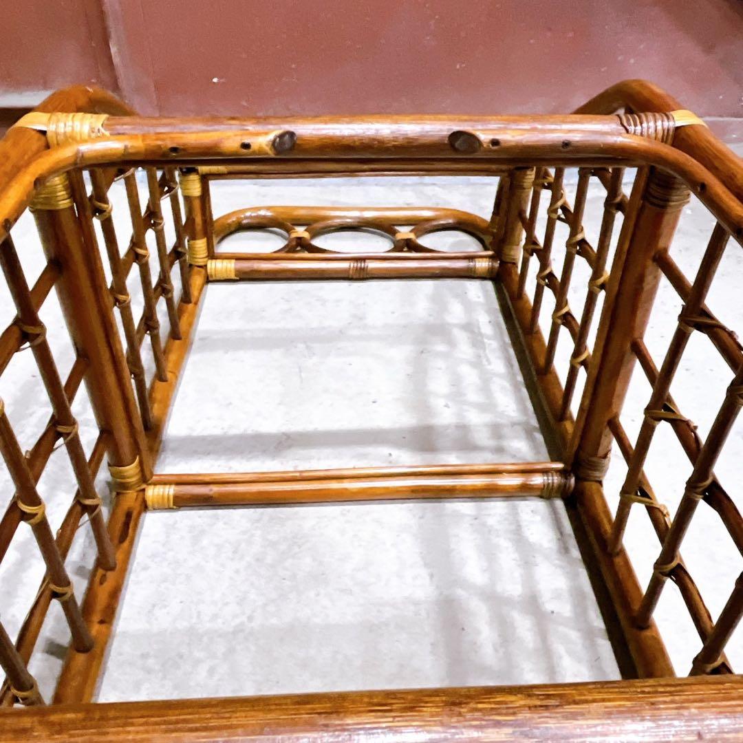 ヴィンテージ ラタン製 三段ラック