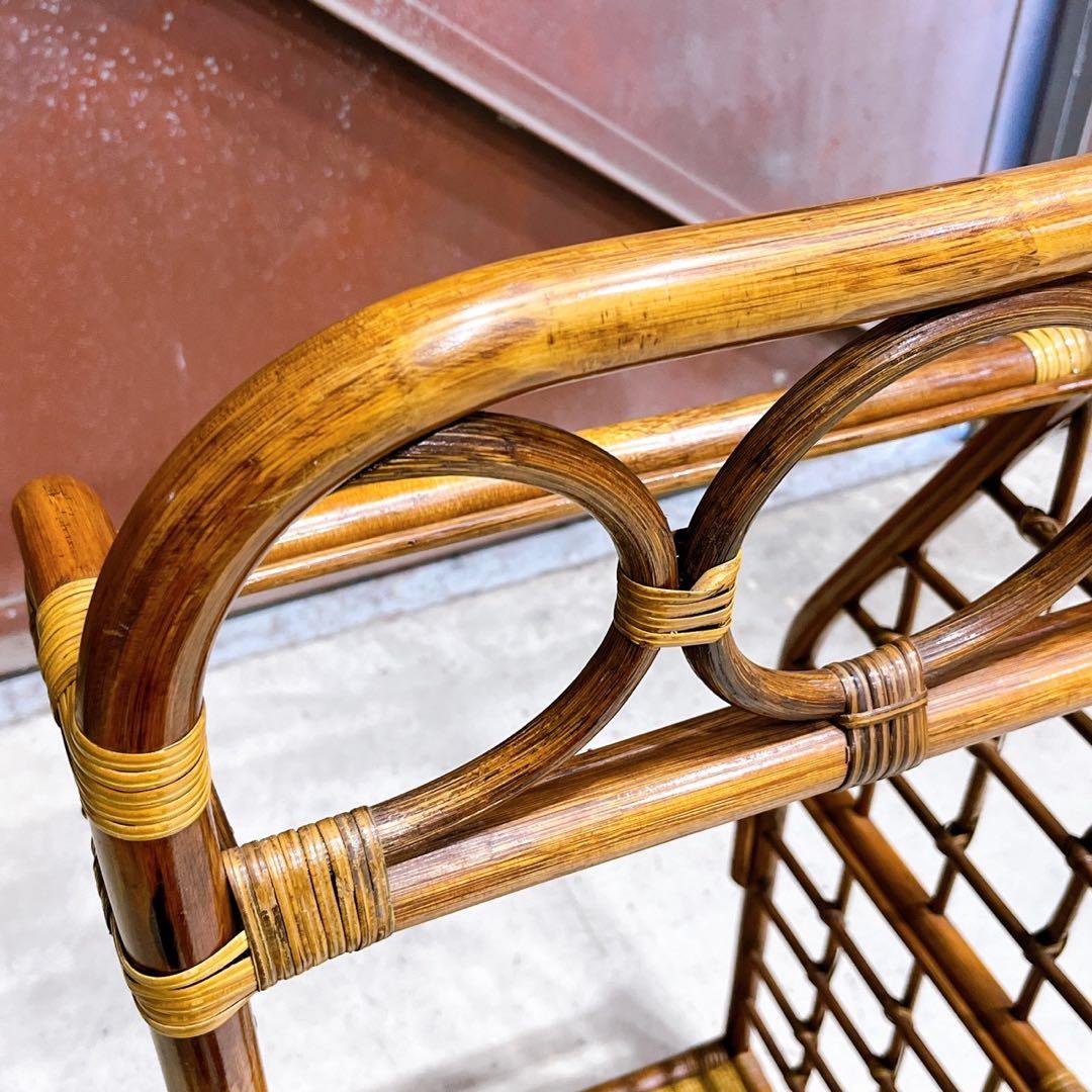 ヴィンテージ ラタン製 三段ラック