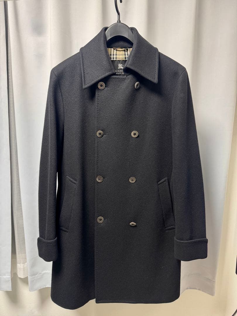 Burberry Black Label ウールピーコート ブラック