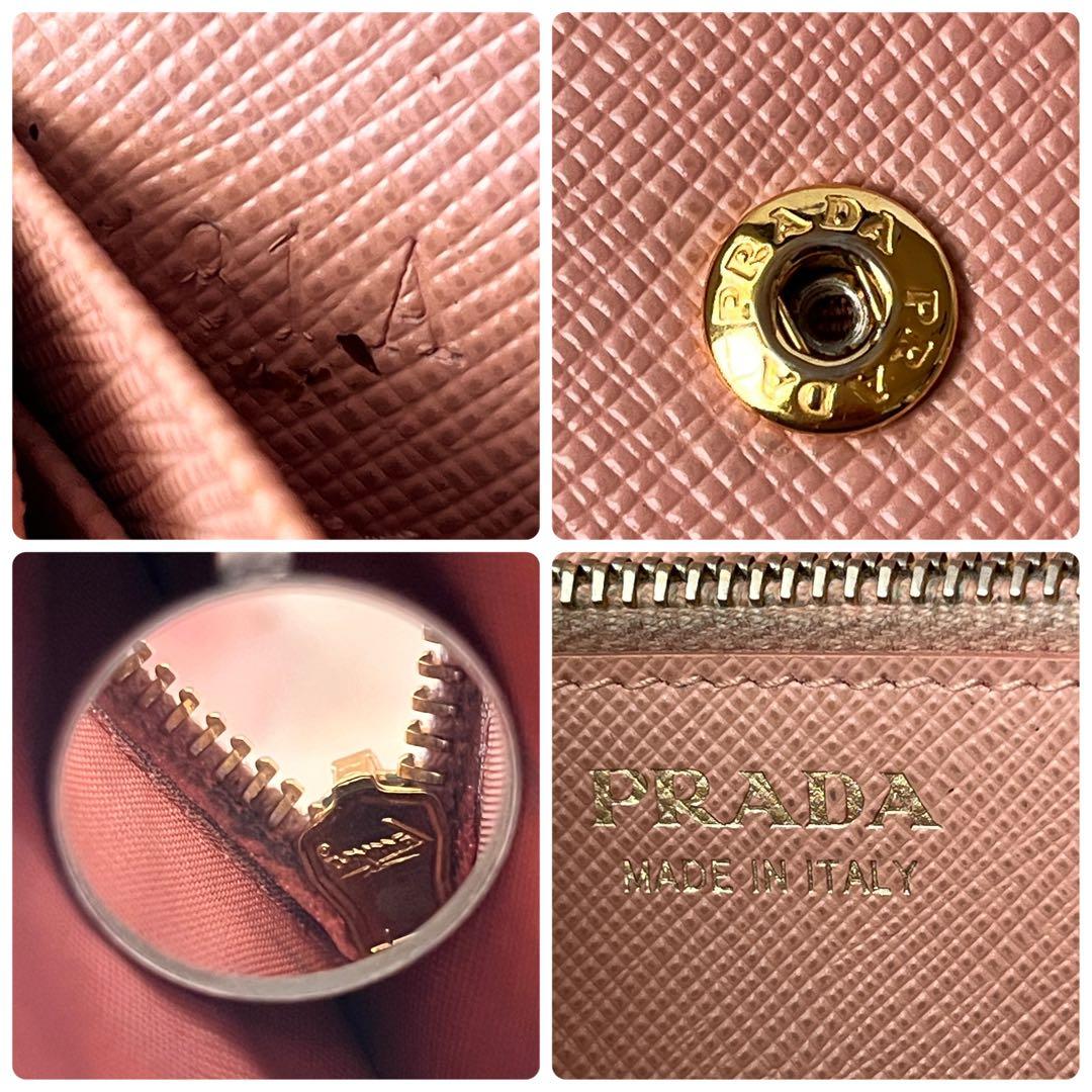 良品✨PRADA 2点セット　サフィアーノ　メタルロゴ　ベビーピンク　長財布