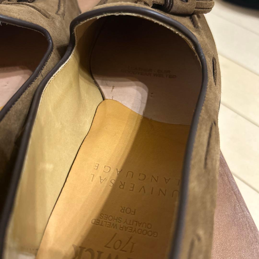 【美品】バーウィック　タッセルローファー　スウェード　サイズ8 1/2