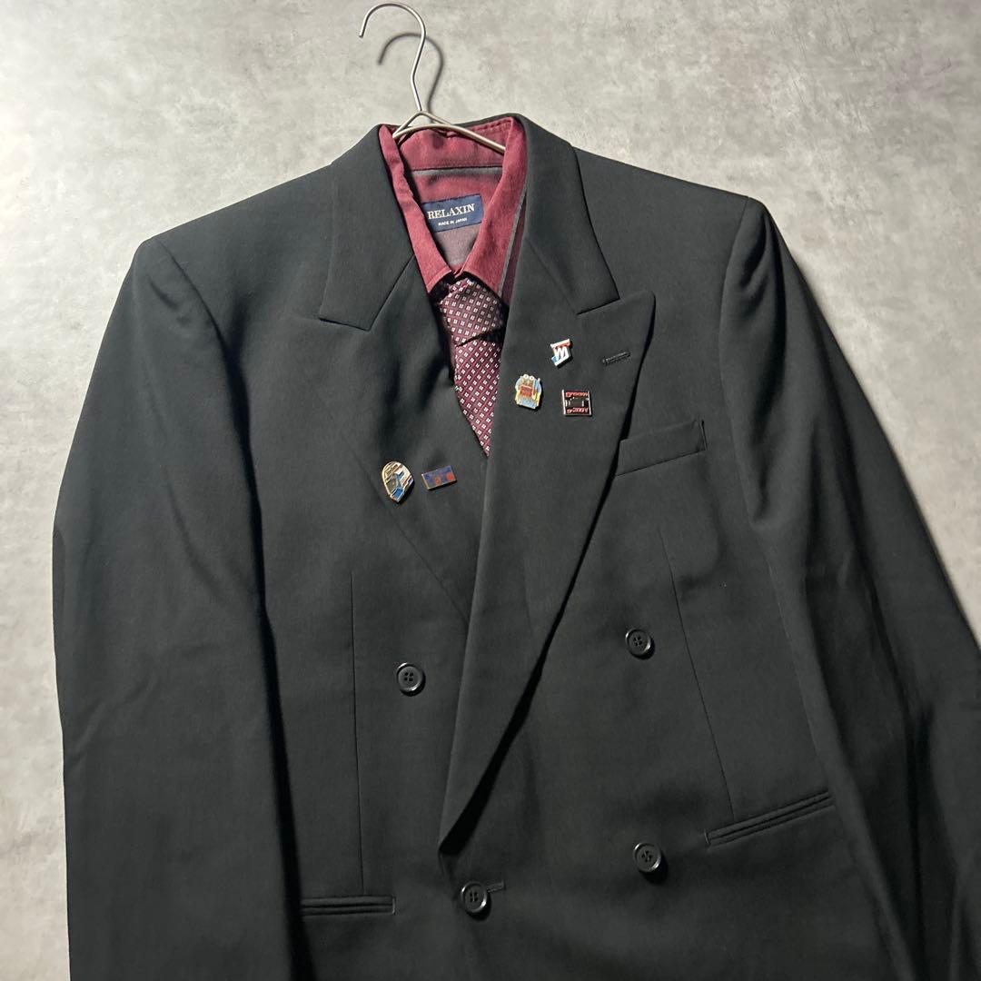 （NA）ヴィンテージ ダブル セットアップ シャツ ネクタイ ピンバッチセット