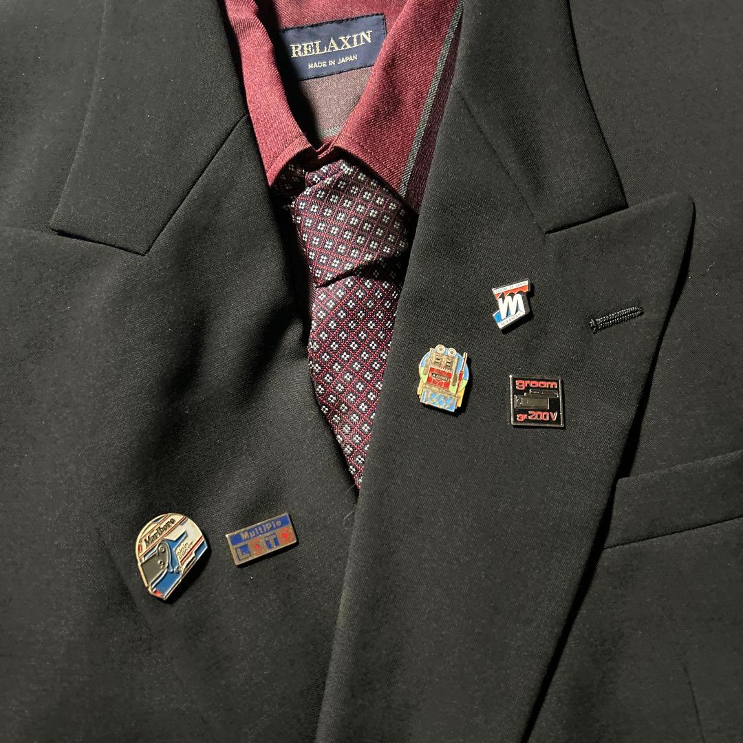 （NA）ヴィンテージ ダブル セットアップ シャツ ネクタイ ピンバッチセット