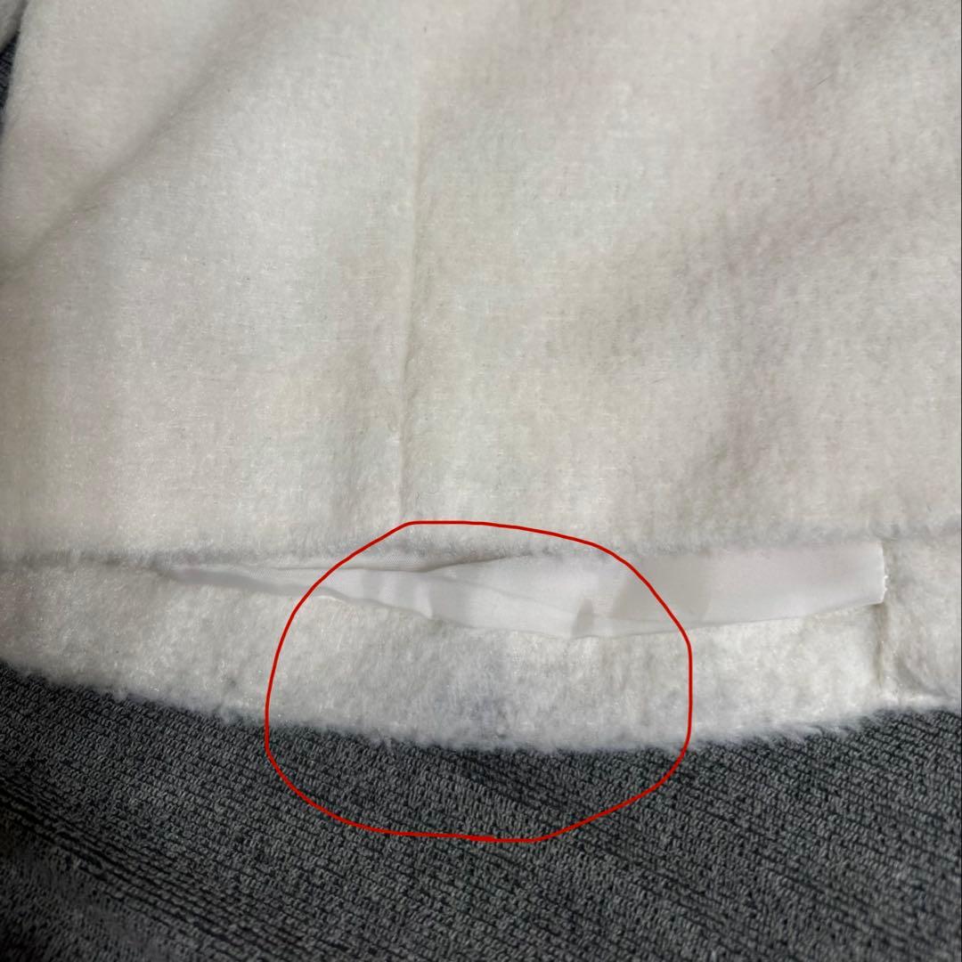 FEKETE ノーカラーウールシャギージャケット XS アイボリー