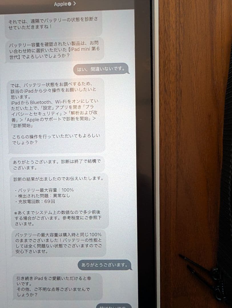 iPad mini 第6世代 64GB WiFi 充電器なし バッテリー100％