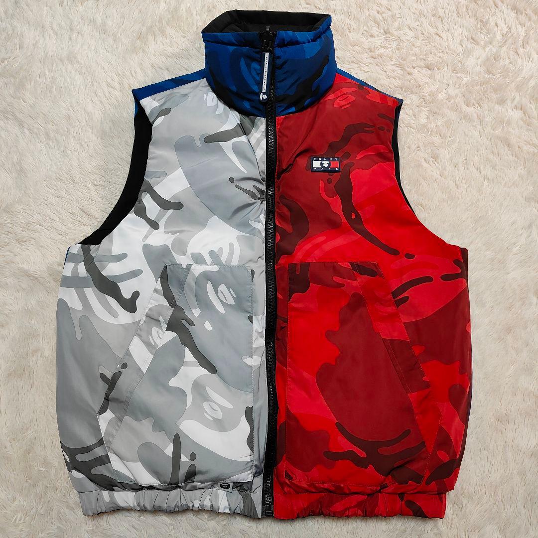 希少品✨新品級✨L相当✨エイプ トミー コラボ リバーシブル 中綿ベスト