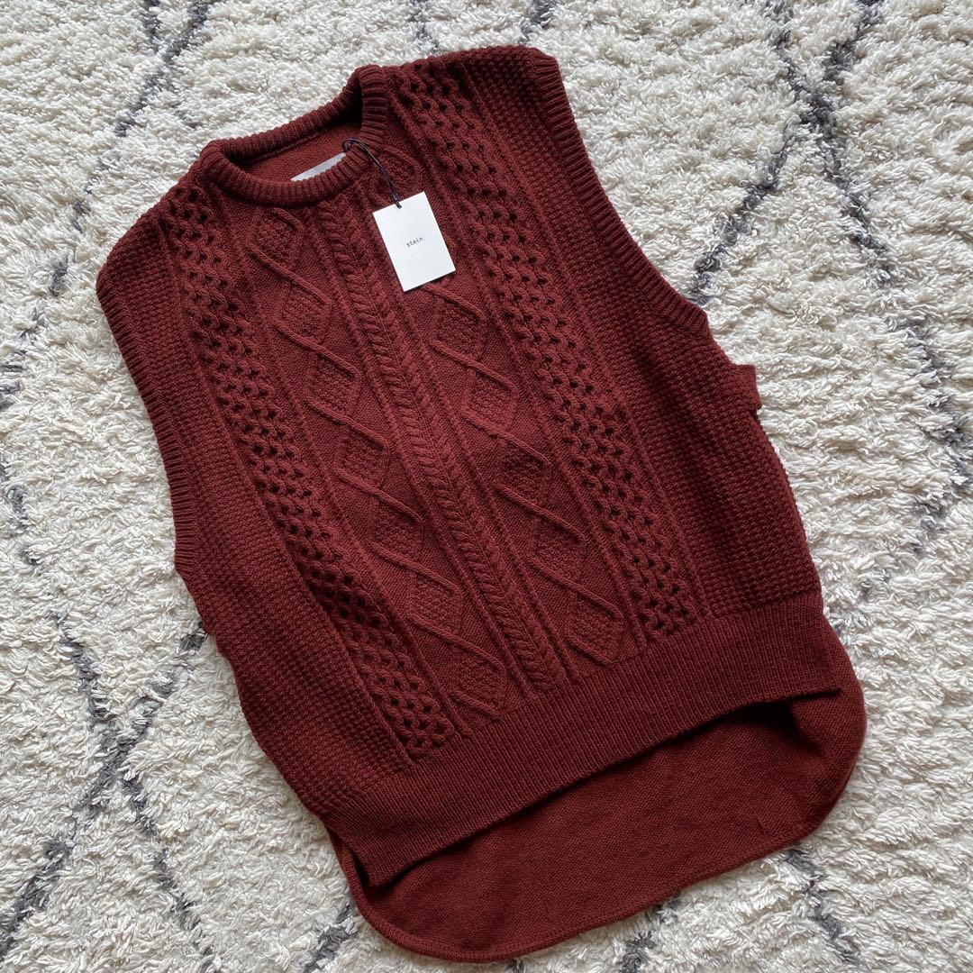 新品♡タグ付♡ stein OVERLAPED CABLE KNIT VEST
