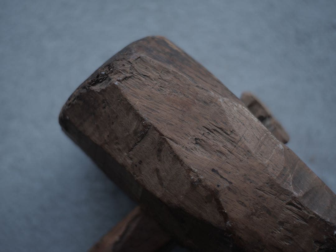 ナラ　木槌　ハンマー　民藝　アート　古家具　古道具　アンティーク　昭和レトロ
