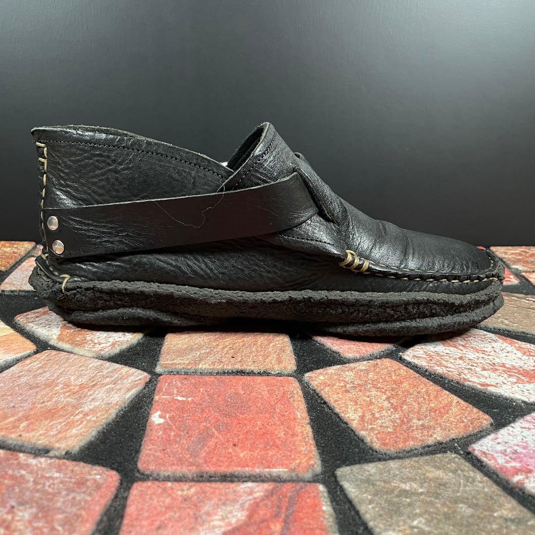 ユケテン　本革　デッキシューズ　ローファー　スリッポン　クレープソール　黒　26