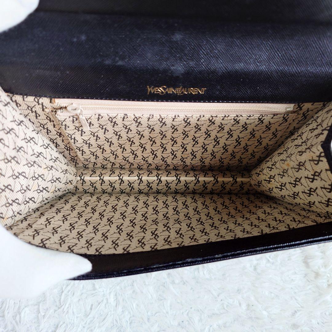 イヴサンローラン クラッチバッグ カサンドラ レザー ブラック レディース ロゴ