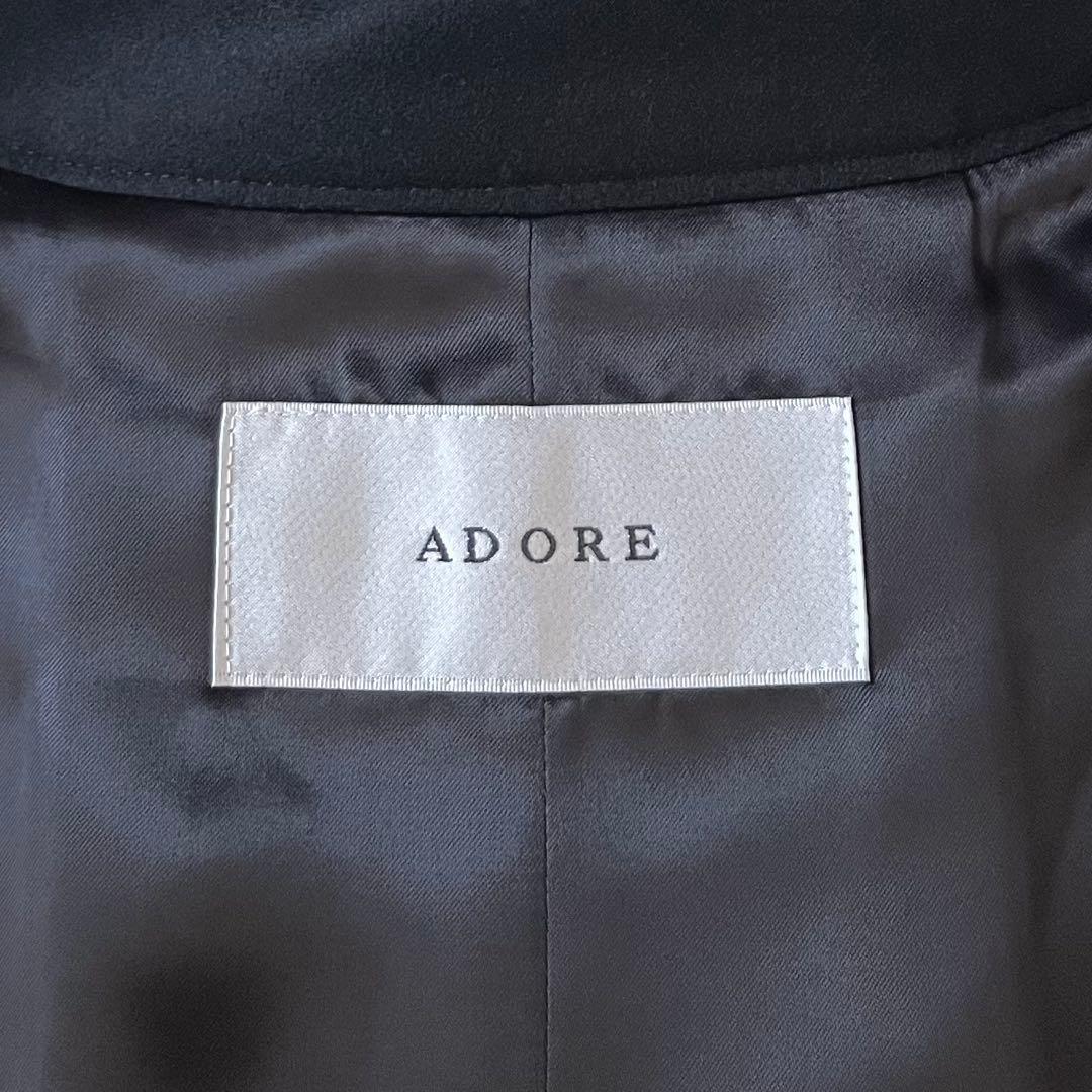 定価6,4万♪極美品 アドーア スーパー140ノーカラージャケット 38 黒