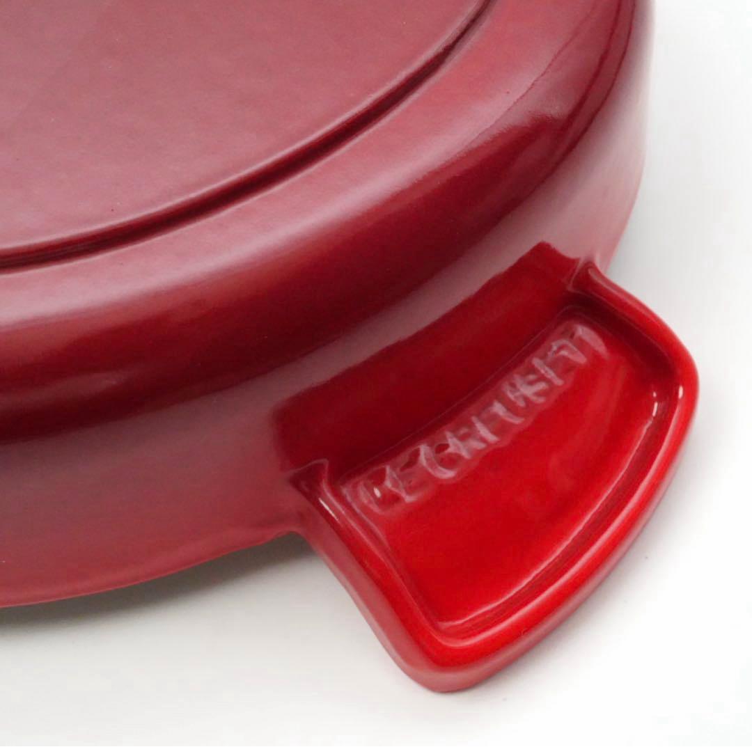 【美品】LE CREUSET　プレートダムール チェリーレッド　18cm