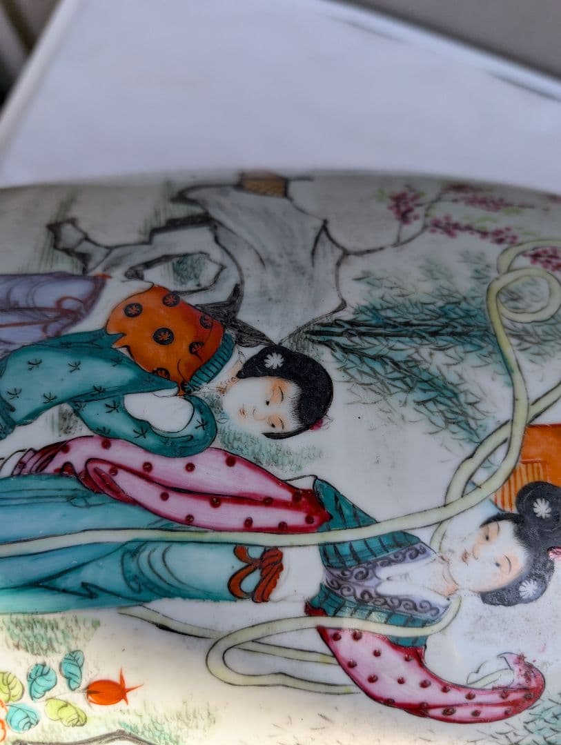 中国美術　骨董品　粉彩花瓶　民国時期　毛子栄出品　高さ58cm