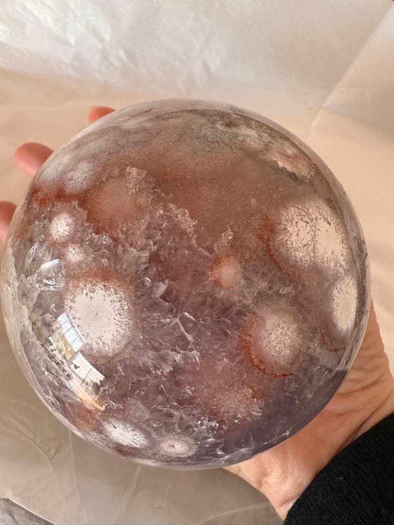 高品質　アメジスト　ピンクアメジスト　フラワーアゲート　スフィア　大