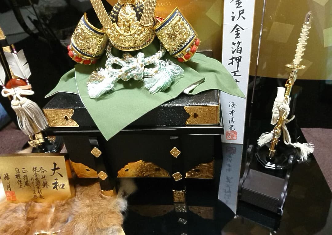 最終値下げ！金箔、漆塗り平飾り兜 フルセット