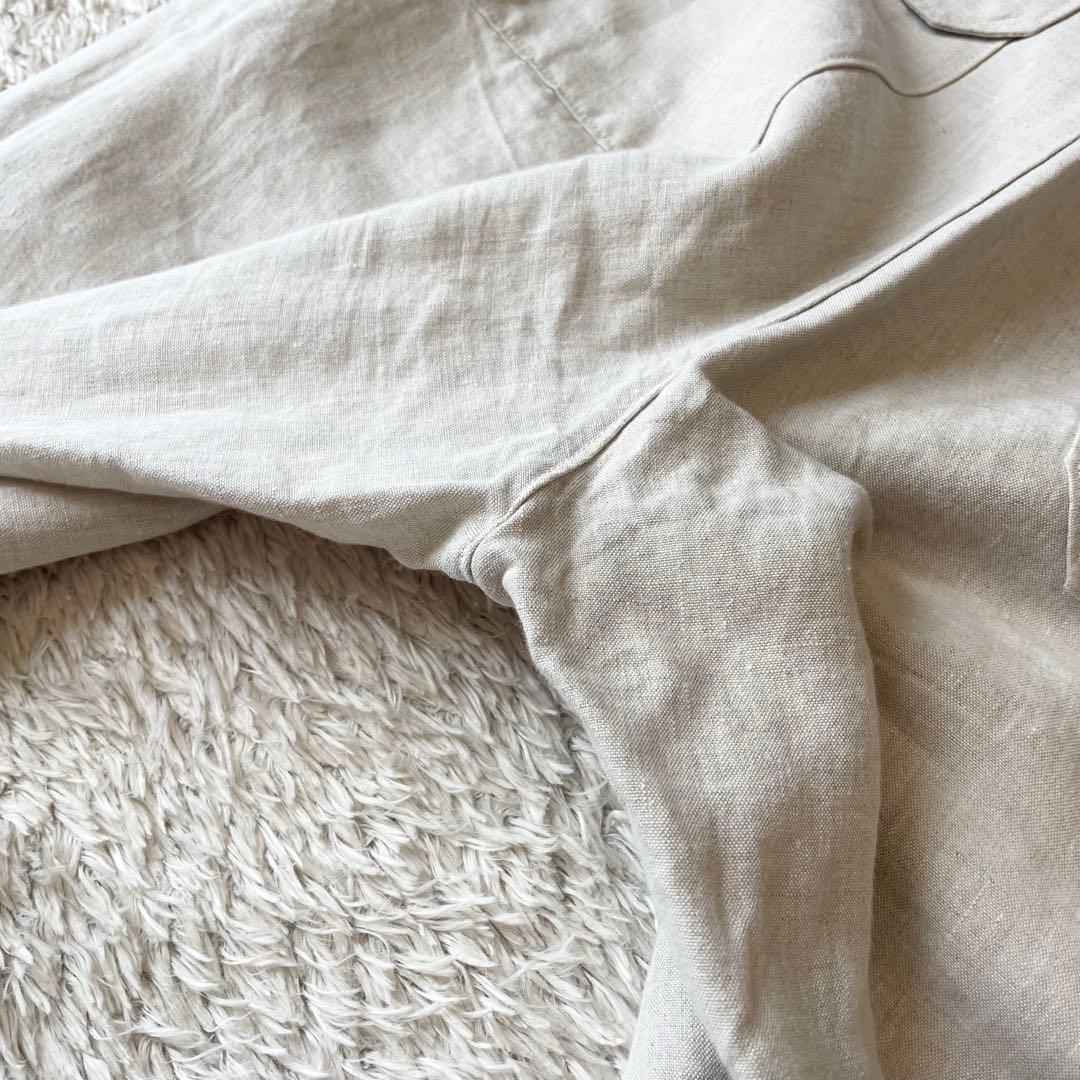 45R 極美品 リネンの908ベイカーパンツ 1 ナチュラル