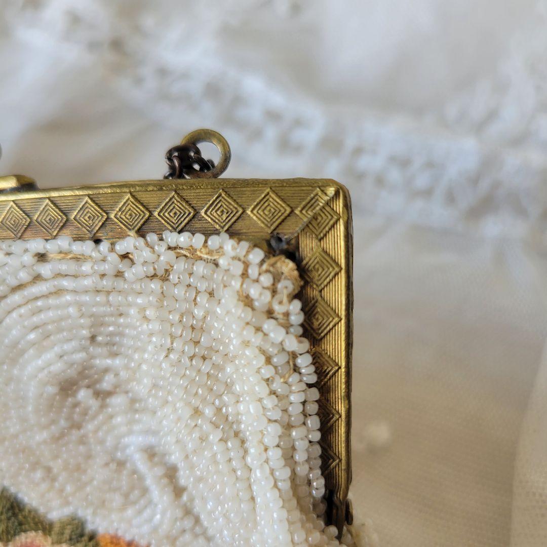 フランス　アンティーク　ビーズバッグ