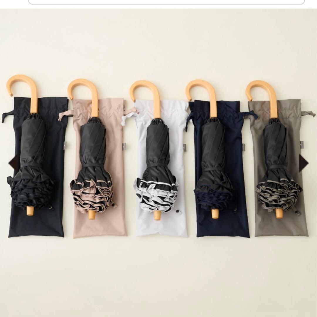 SUN BARRIER 100 ピンク フリル日傘　2段