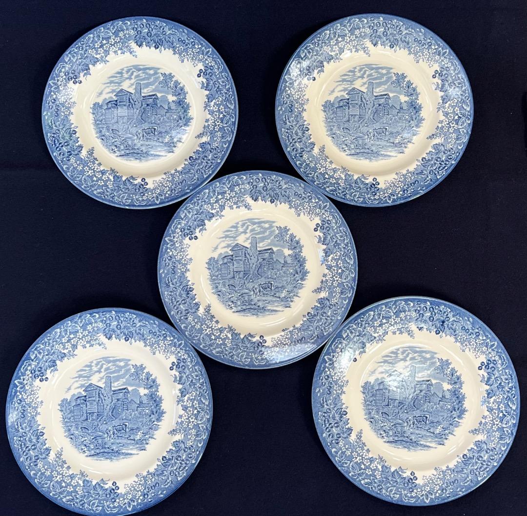 　お皿６枚（楕円大皿１枚 ＆ 丸中皿５枚）　ロマンチック英国風景