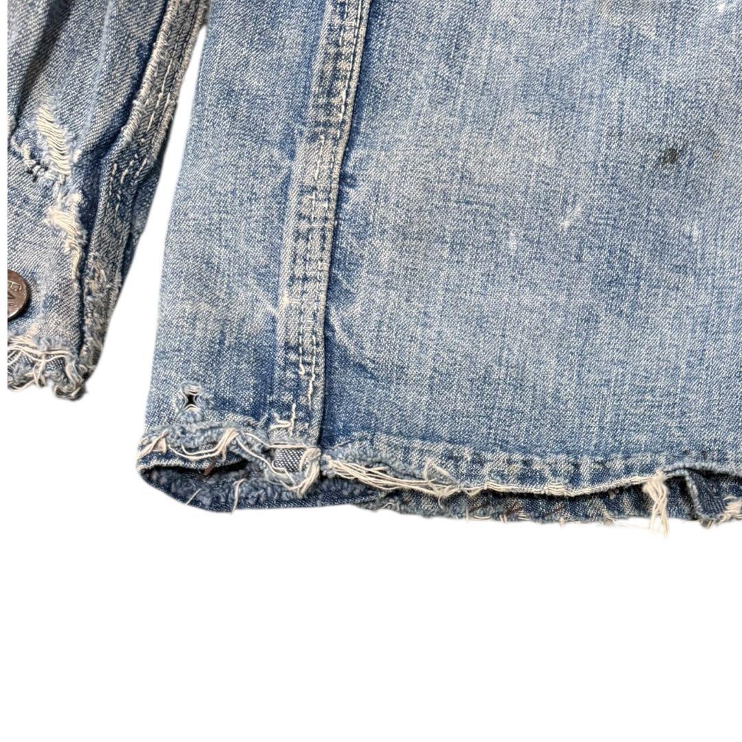 50s PAY-DAY デニムカバーオール 42 ボロ フェード