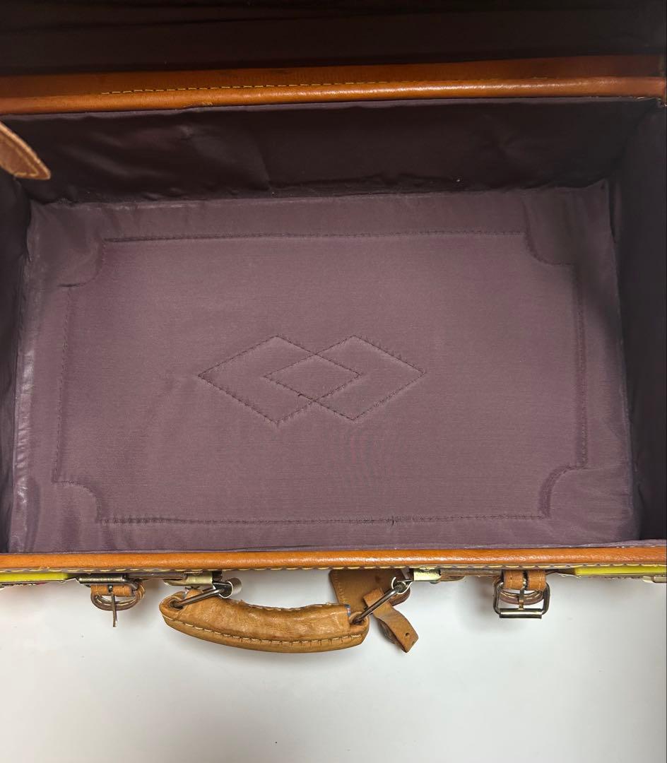 アサヒビール 本革 ミニトランク 旅行バッグ 5KJ98 アンティーク