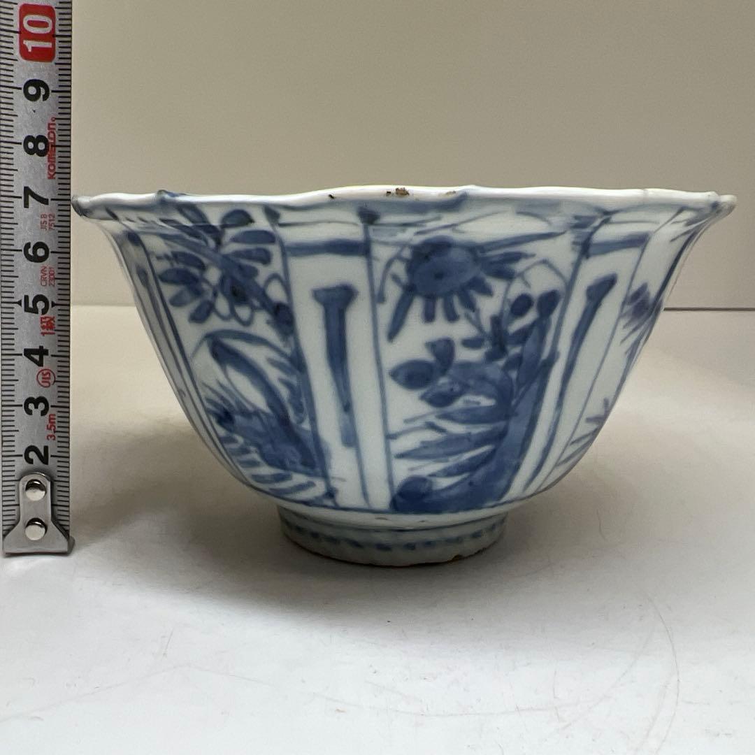 中国明時代　古染付芙蓉手鉢5客　木箱付　口径約13㎝　東Y8-0128☆2F