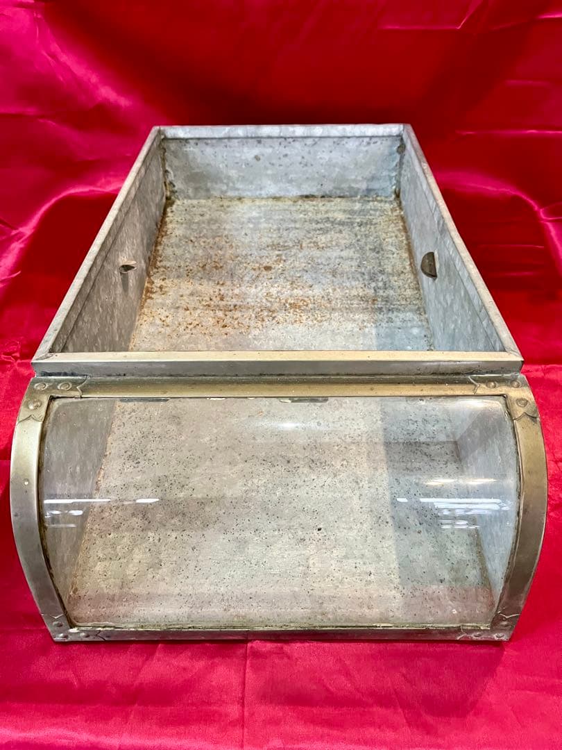 【アンティーク】昭和レトロ ブリキ ガラスショーケース スマートケース 駄菓子屋