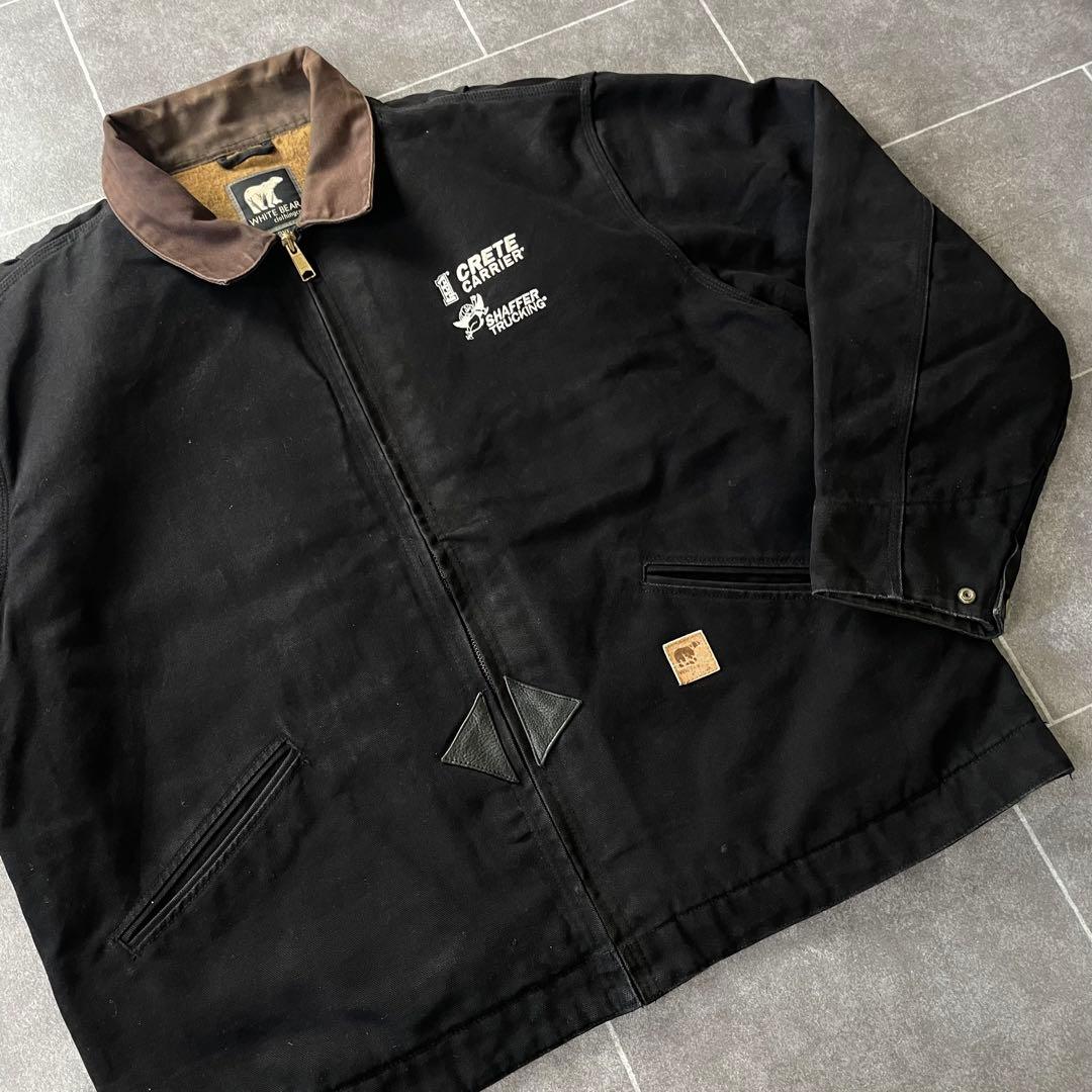 90's W.BEAR ダックアクティブジャケット 黒 ワークブルゾン