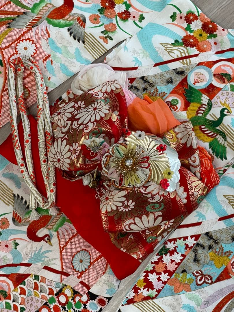 七五三　ビンテージ着物セット　3歳　作り帯+ 被布