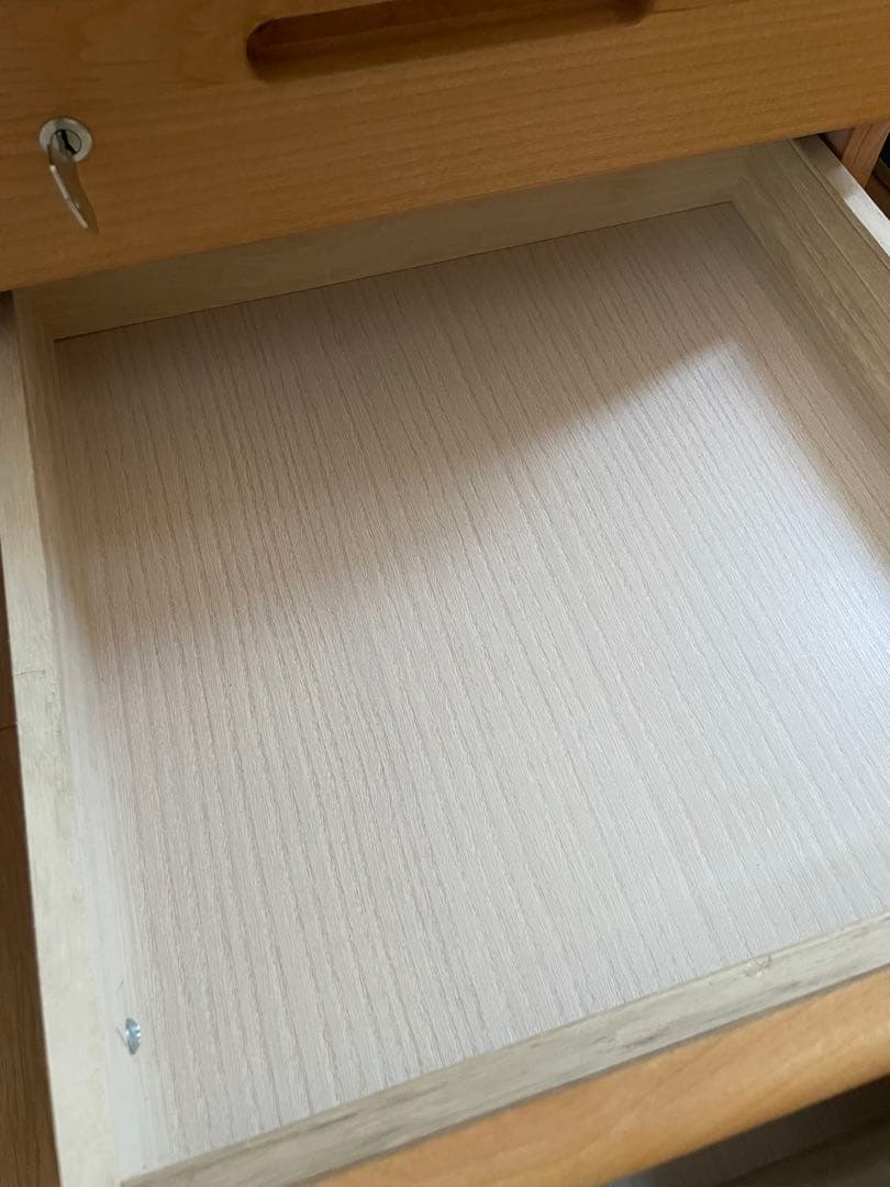 堀田木工所　hotta woody　昇降式　ワゴン　袖机　鍵　学習机　国産　無垢