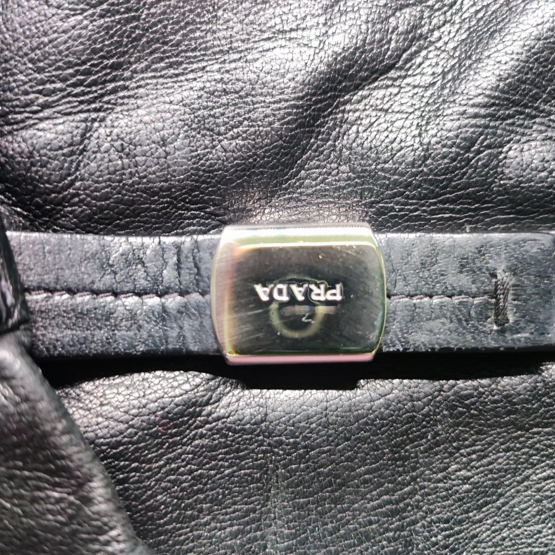 PRADA レザー手袋 黒 6_1/2 JIMMY CHOO 腕輪付 d127