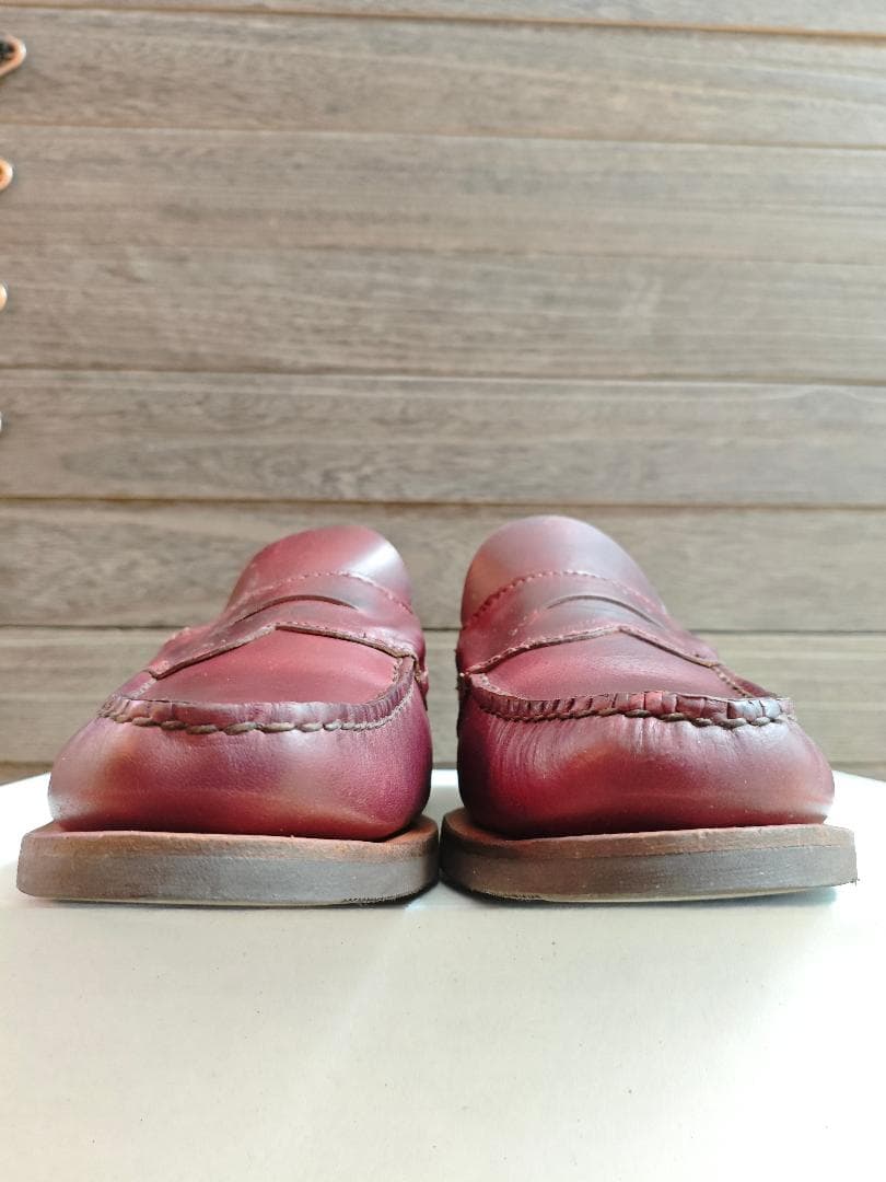 ラッセルモカシン ローファー 8 EE バーガンディー