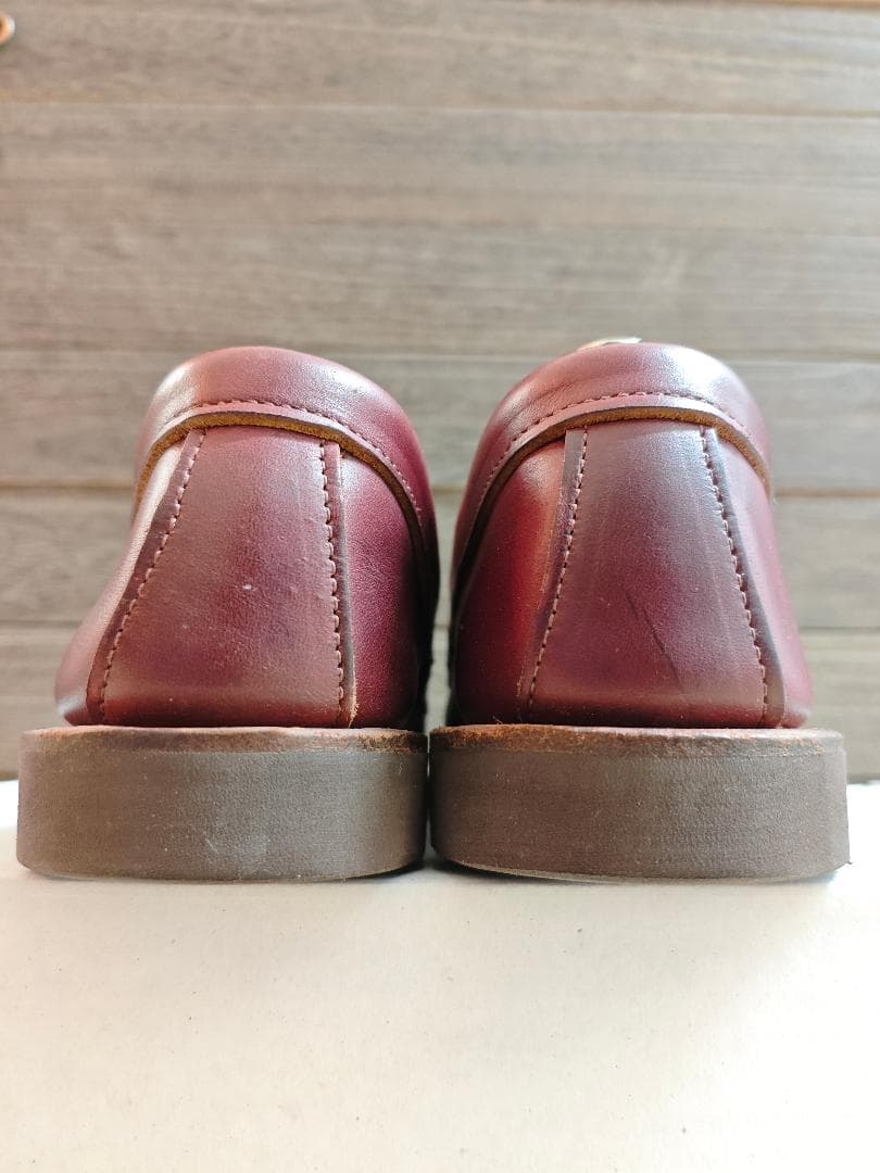 ラッセルモカシン ローファー 8 EE バーガンディー