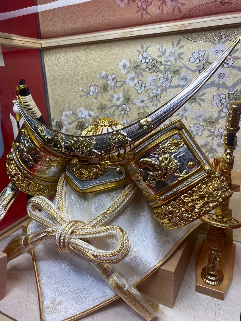 伊達政宗　東京久月　五月人形　兜飾り　白木柄ケース入