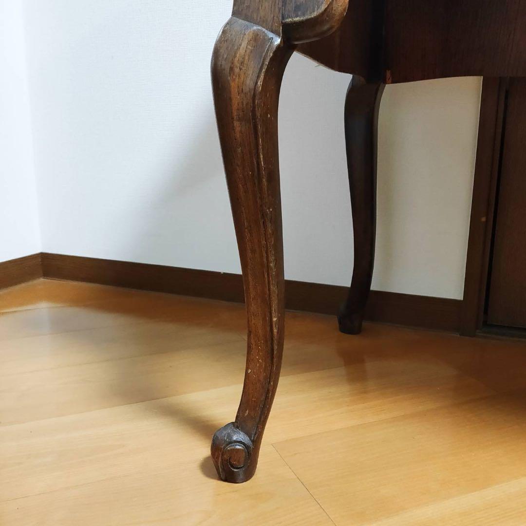 木製 アンティークデスク ヴィンテージ 机 海外輸入家具 東欧製 猫脚